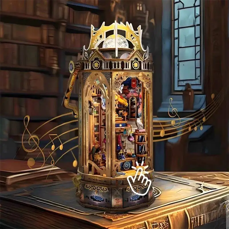 The Lantern of Galaxy DIY Wooden Book Nook Figurines Miniatures