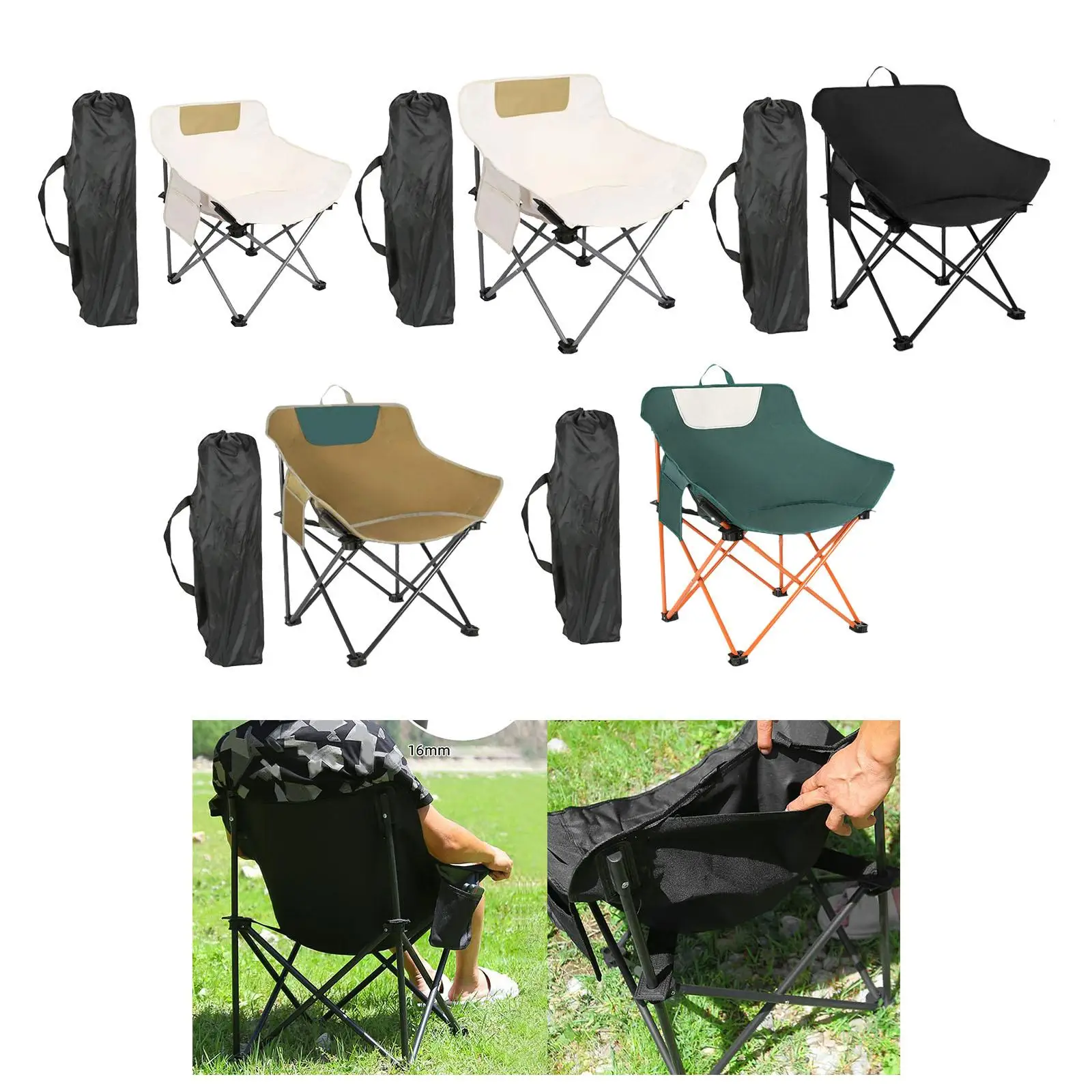 Folding Camping Chair with Side Pocket Oxford Cloth Metal Pipe Beach Chair for Park Sporting Events Fishing Barbecue Backyard Folding Camping Chair with Side Pocket Oxford Cloth Metal Pipe Beach Chair for Park Sporting Events Fishing Barbecue Backyard