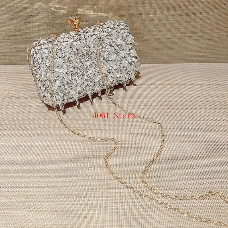 Elegant Beaded Evening Handbag with Sequins Shoulder Bag Crossbody Purse for Wedding Parties and Prom Gatherings