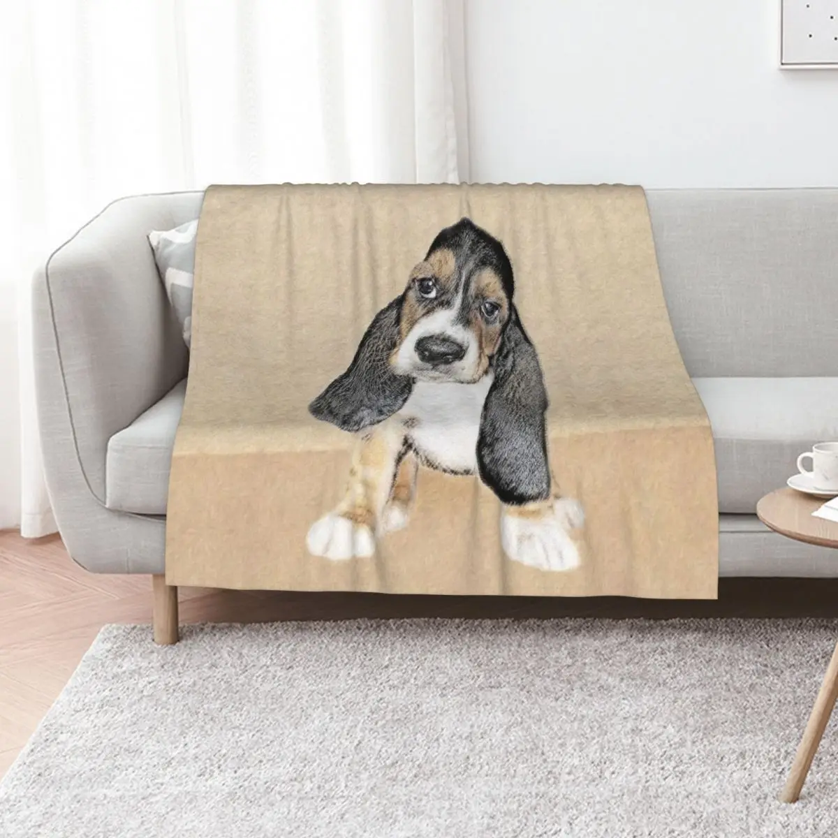 Basset Hound Puppy Throw Blanket Plush Flannels Fashion Sofas sofa bed Flannel Hairy Blankets