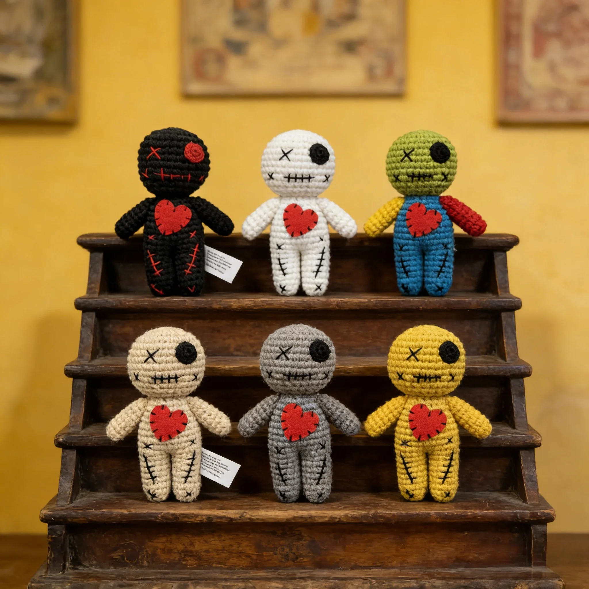 Various Color Handmade Thai Voodoo Doll Unique Creepy Horror Party Ornament Witchcraft Trick Props for Halloween Christmas Decor