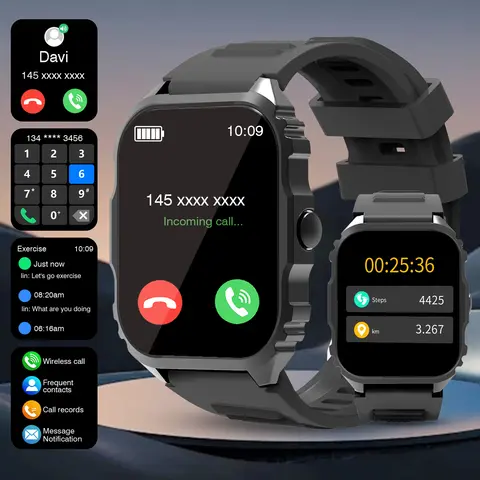 2025 Smart Watch, Answer, Make, Call, Message Preview, Sport Modes, DIY, Dial, Weather Forecast, compatible with Android and iOS