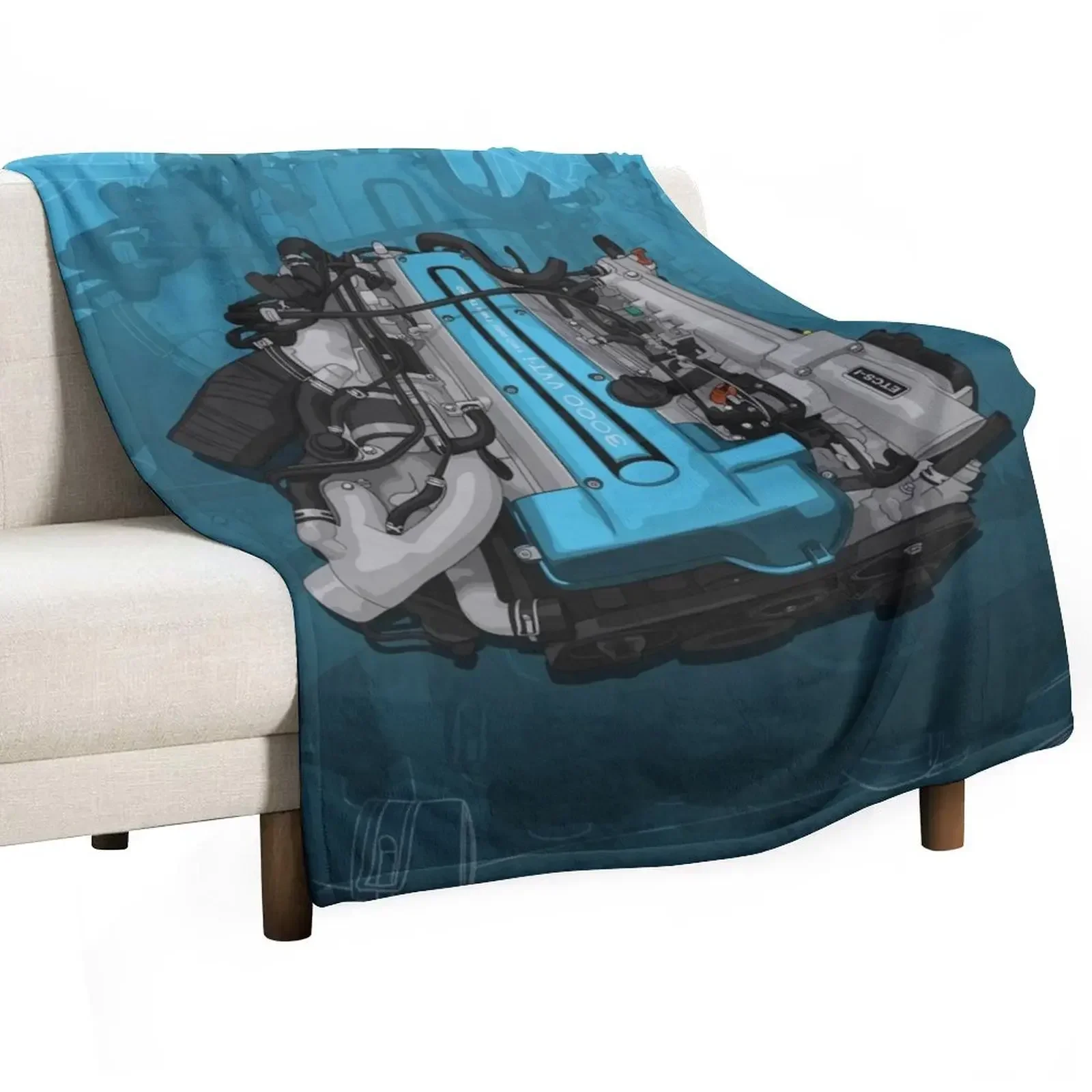 2JZ GTE Engine Throw Blanket Travel Summer Luxury Designer Blankets