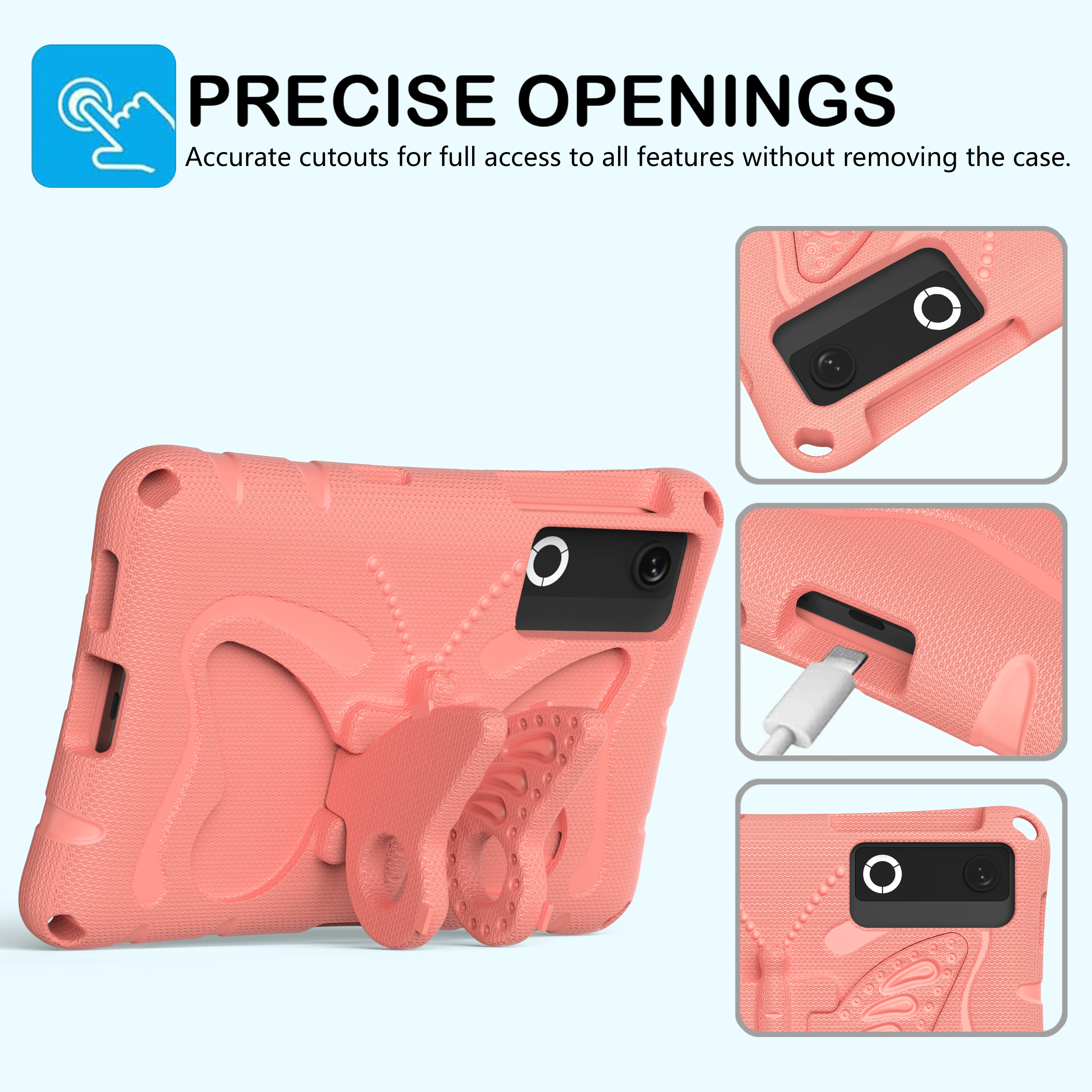 Cute Butterfly Case for Lenovo Legion Y700 2024-2026 8.8 inch Soft EVA Shockproof Kids Friendly Cute Protective Case with Stand