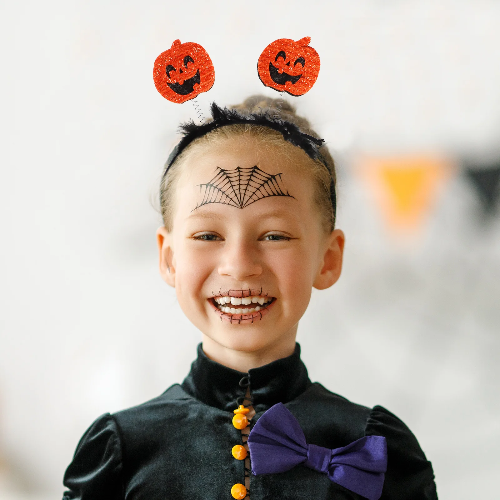 Bandeau citrouille mignon, accessoire pour cheveux d'halloween, décoration de Costume de fête amusante pour enfants, femmes et filles, accessoires Photo 6 pièces