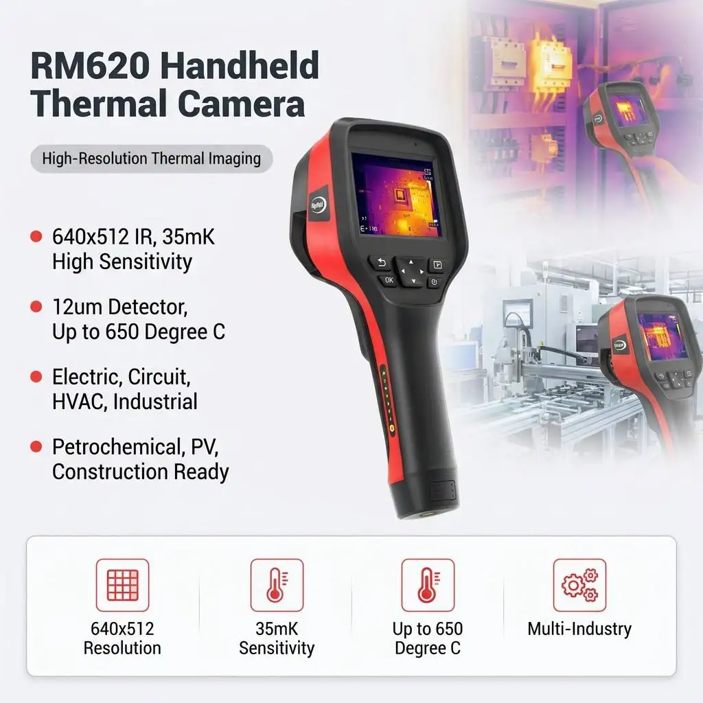 Supplier 640x512 Handheld Thermal Camera 35mK 12um For Electric Inspection Industrial Construction CE FCC MSS-R-RM620
