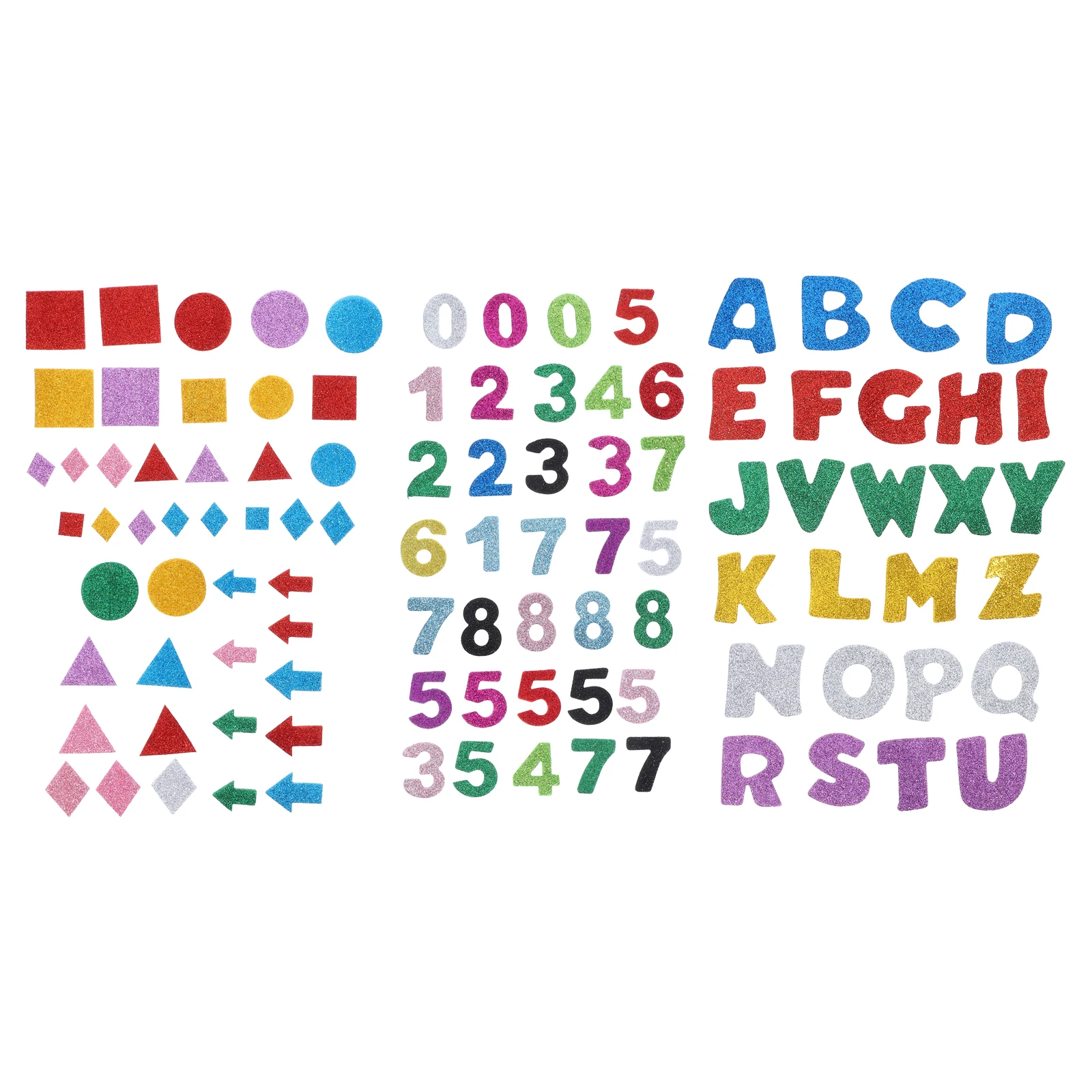 

3Sets Glitter Eva Letters Numbers Shapes Alphabet Stickers Self Adhesive Classroom Poster Board Bulletin Board Letters