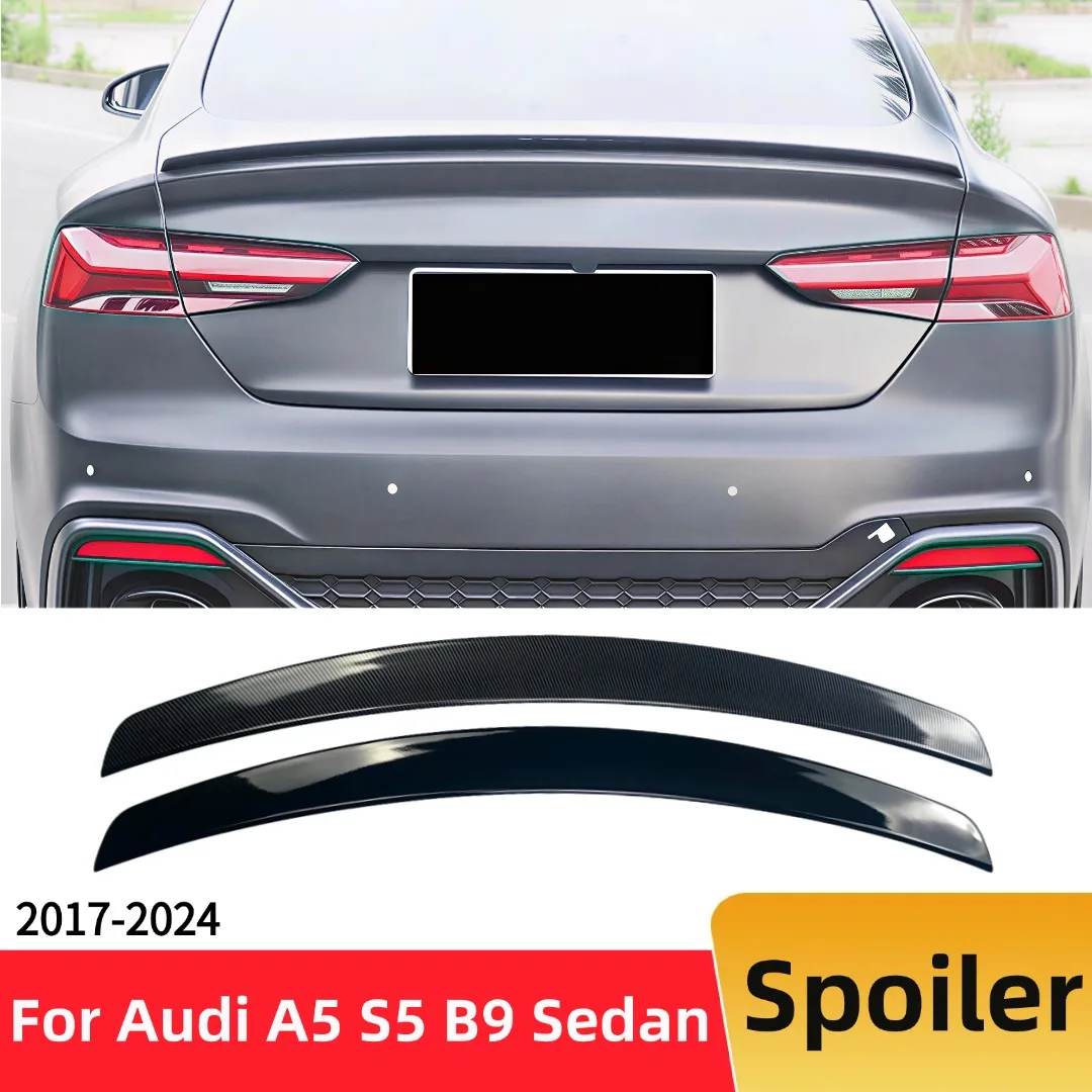 

Задний спойлер-антикрыло для Audi A5 S5 RS5 B9 4-дверный 2017-2024, дефлектор воздухозаборника, тюнинг-аксессуары, обвес, накладка на багажник, для модификации кузова