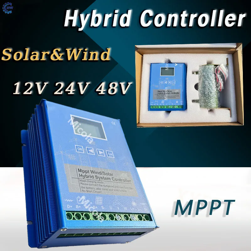 MPPT 5000W 10KW Wind Solar Hybrid Charge Controller Wind & Solar 12V 24V 48V Automatic Hybrid Controller with Dump Load Resistor