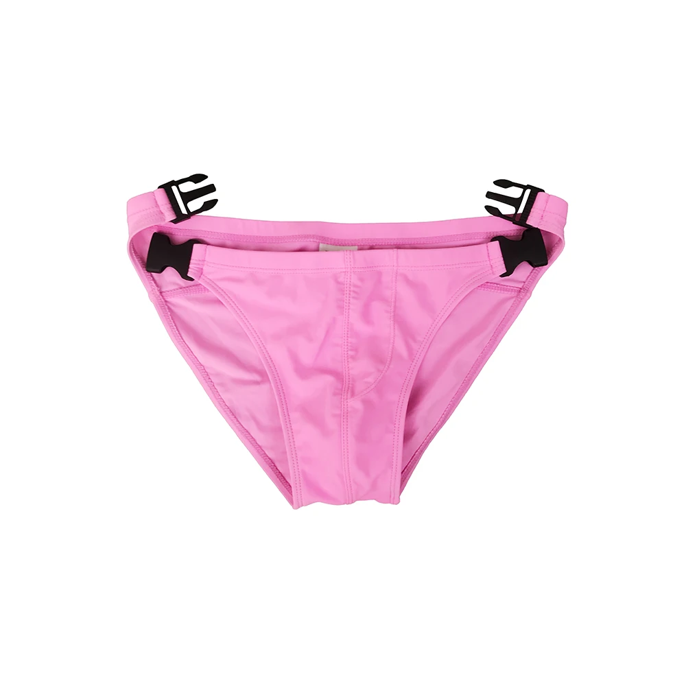 Quick Release Side otwórz przycisk męskie stroje kąpielowe Nylon niskiej talii Bikini Swim figi letni mężczyzna Sport stałe surfowanie strój