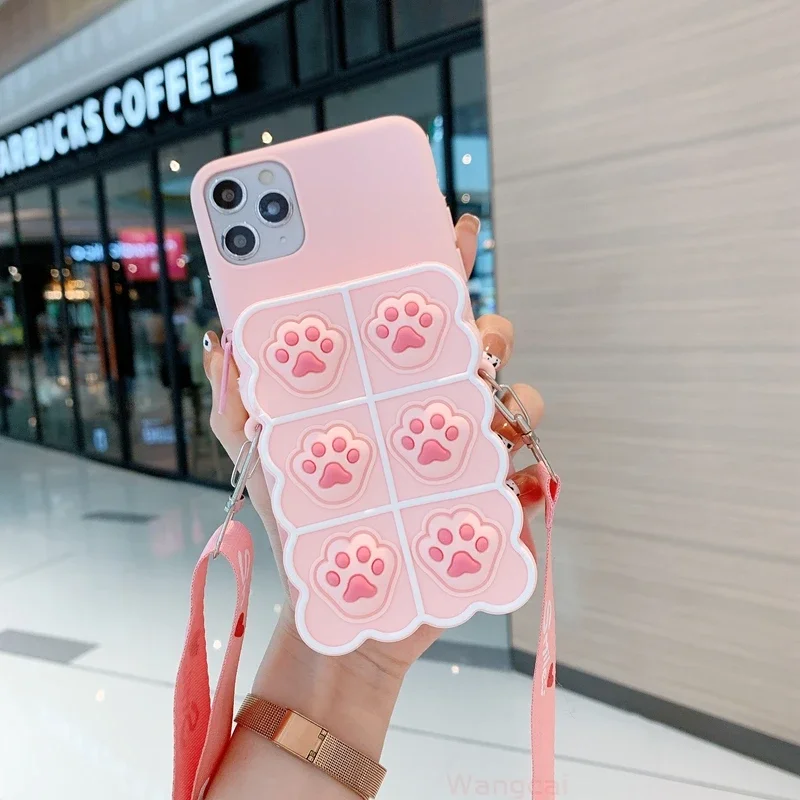 Purse Lanyard Wallet Phone Cases For Xiaomi Poco X5 F5 X4 Pro 4G 5G M4 Pro 5G M4 5G X3 GT M3 Pro Cat Claw Card Stand Back Cover