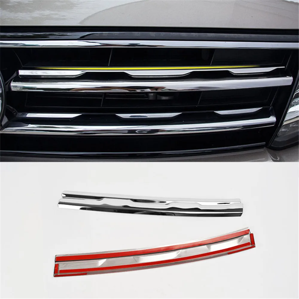 For Volkswagen VW Tiguan MK2 2016 2017 2018 2019 2020 2021 Chrome Front Mesh Grill Grille Bumper Cover Trim Insert Decoration