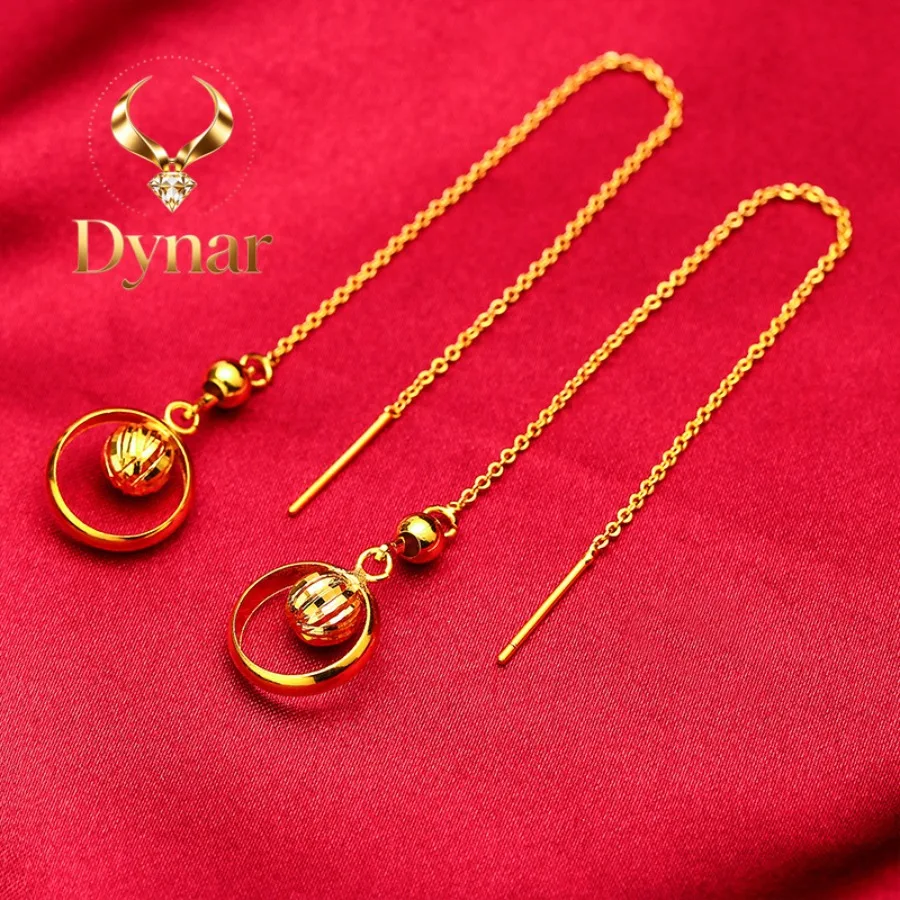 Dynar Jewelry    Flower Thread Earrings for Women, 24K Gold, AU999 | Distressed rose with crackle finish, rustic charm for tea p