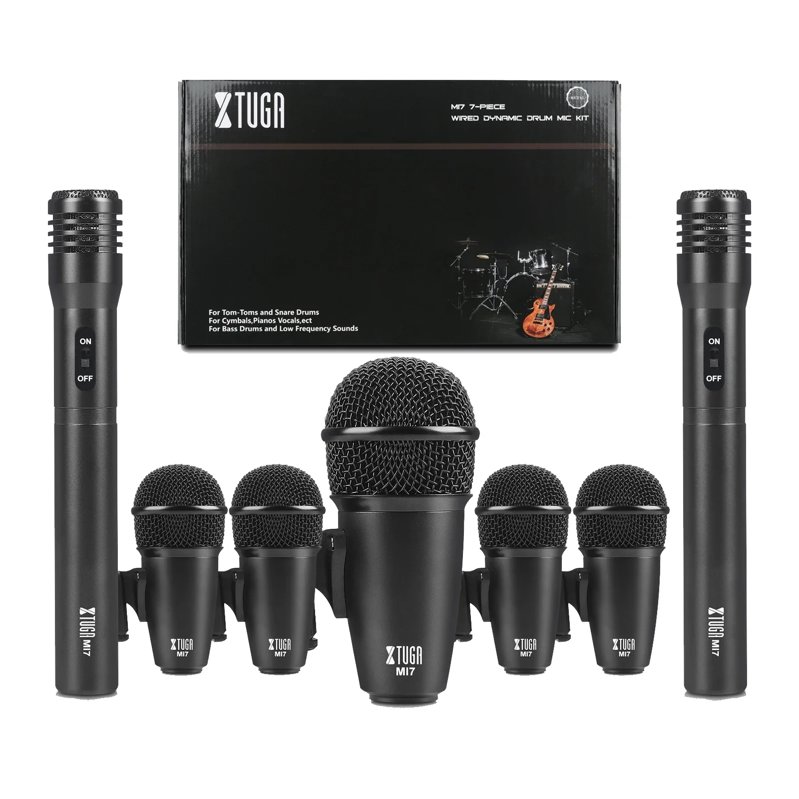 recording professional wired microphone kit for drum and percussion instruments