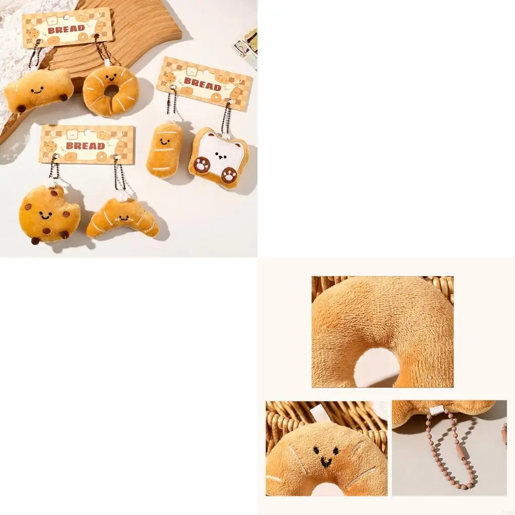 2PCS Phim Hoạt hình Đồ chơi nhồi bông bằng hình nhồi bông với Keychain Người yêu thích