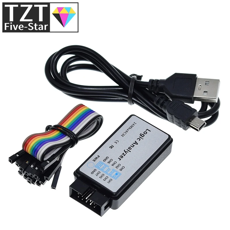 USB Logic Analyzer 24MHz 8 Channel 24M/seconds Logic Analyzer Debugger For ARM FPGA Logic Analyzer Logic 24M 8CH