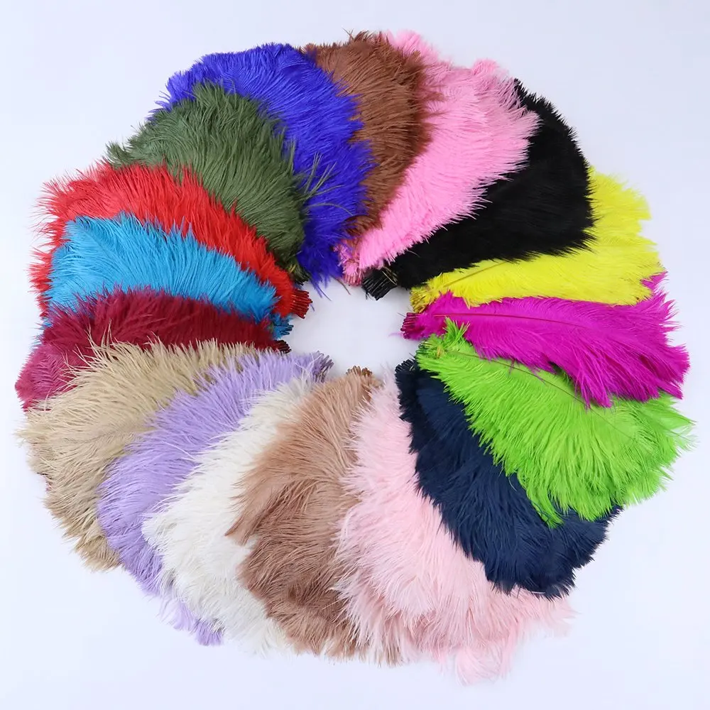 10PCS Natural Ostrich Feather 15-55cm Multicolored Feathers for DIY Crafts Wedding Carnival Party Table Center Decor Accessories