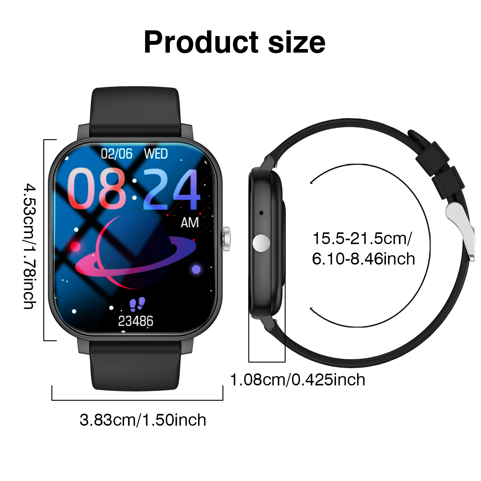 1.83 Inch HD Smartwatch with Sports Tracking