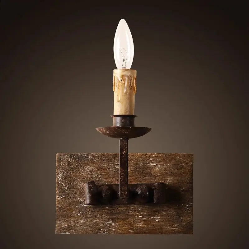 Wall lamp Living room background wall lamp Rust color Bedroom shop Cafe candle wall lamp