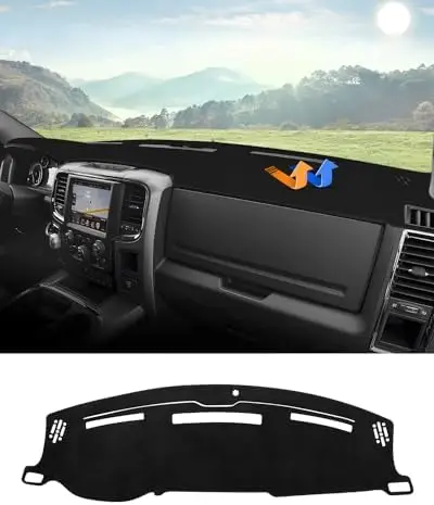 

Dash Cover Mat for Ram 1500 2500 3500 2009-2018 - Flannel Sunshade UV Protector, No HUD