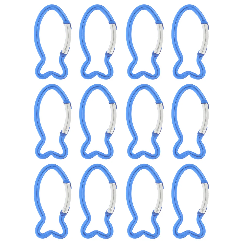 

12pcs Blue Aluminum Carabiner Hooks Climbing Durable Outdoor Gear Metal Buckles Camping Tools Hiking Accessories Safe Quick Hang
