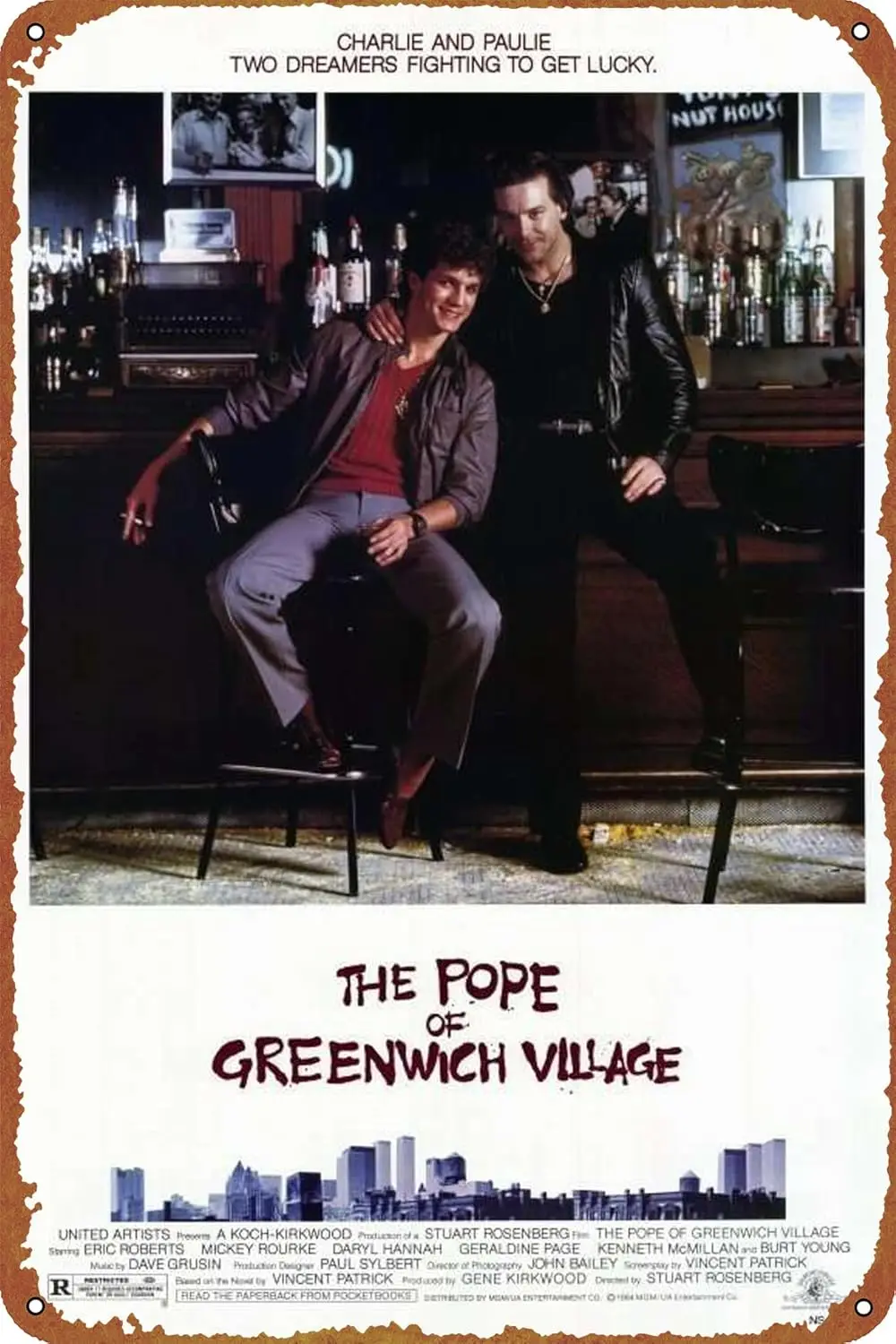 The Pope of Greenwich Village Movie Poster Metal Plaque Tin Sign,Vintage Metal Pub Club Cafe bar Home Wall Art Decoration Poster