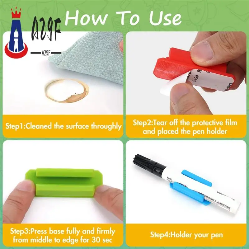 

A29F-15Pcs Adhesive Silicone Pen Holder For Desk, Pencil Holder, Marker Holder,Pen Holder Set Teacher Supplies Durable Easy Inst