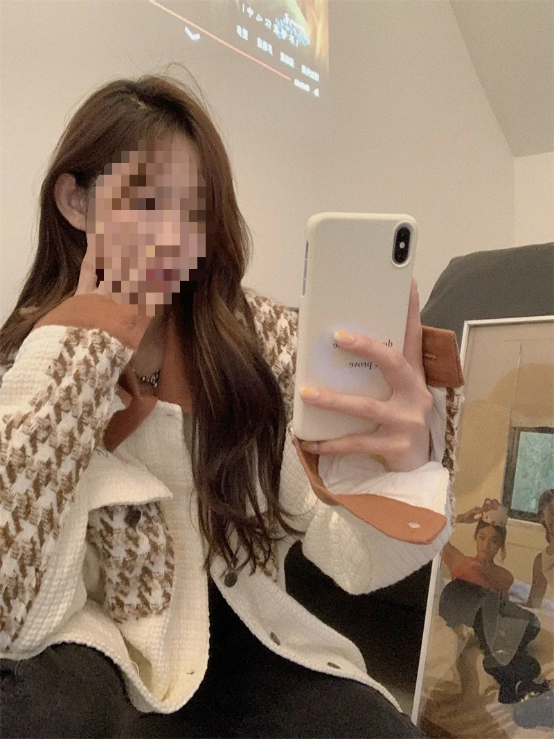 Tweed-Jacke mit Fransen für Damen, Winter, Leder, gepolstert, Rundhalsausschnitt, Kordelzug, zweireihig, warm, schwer, gemütlich, breit, plüschig, flauschig, Harajuku