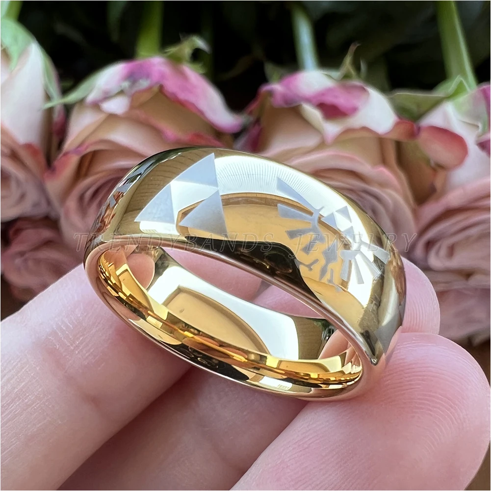 8mm Großhandel Dropshipping Laser Wolfram Ringe für Männer Frauen Eheringe Gravierte Gewölbte Poliert Glänzende Comfort Fit – Detail 2