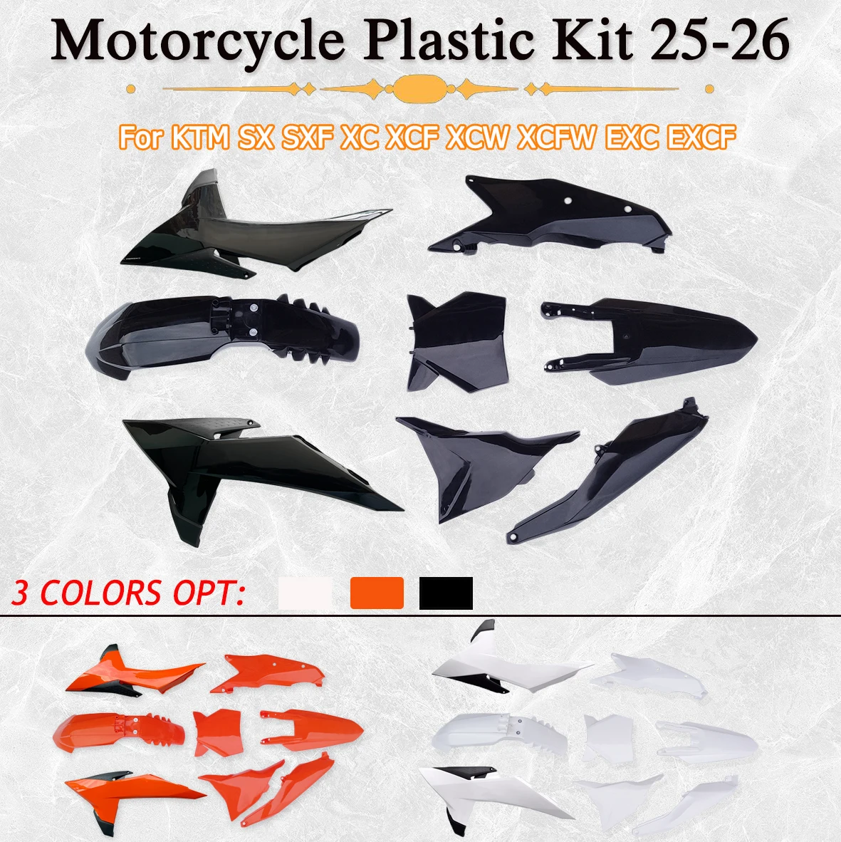 Motorcycle Plastic Kit For KTM 2025-2026 SX SXF XC XCF XCW XCFW EXC EXCF 125 250 300 450 500 Dirt Bike Full Body Fairing Cover