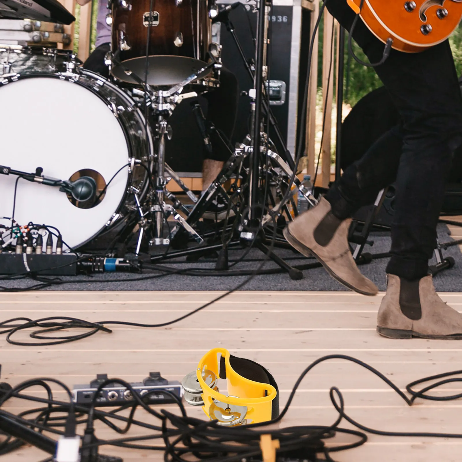 Foot Tambourine Musical Instrument with Upward-Facing Jingles for Dynamic Sound Tap Or Shake Easy Play Music Enlightenment