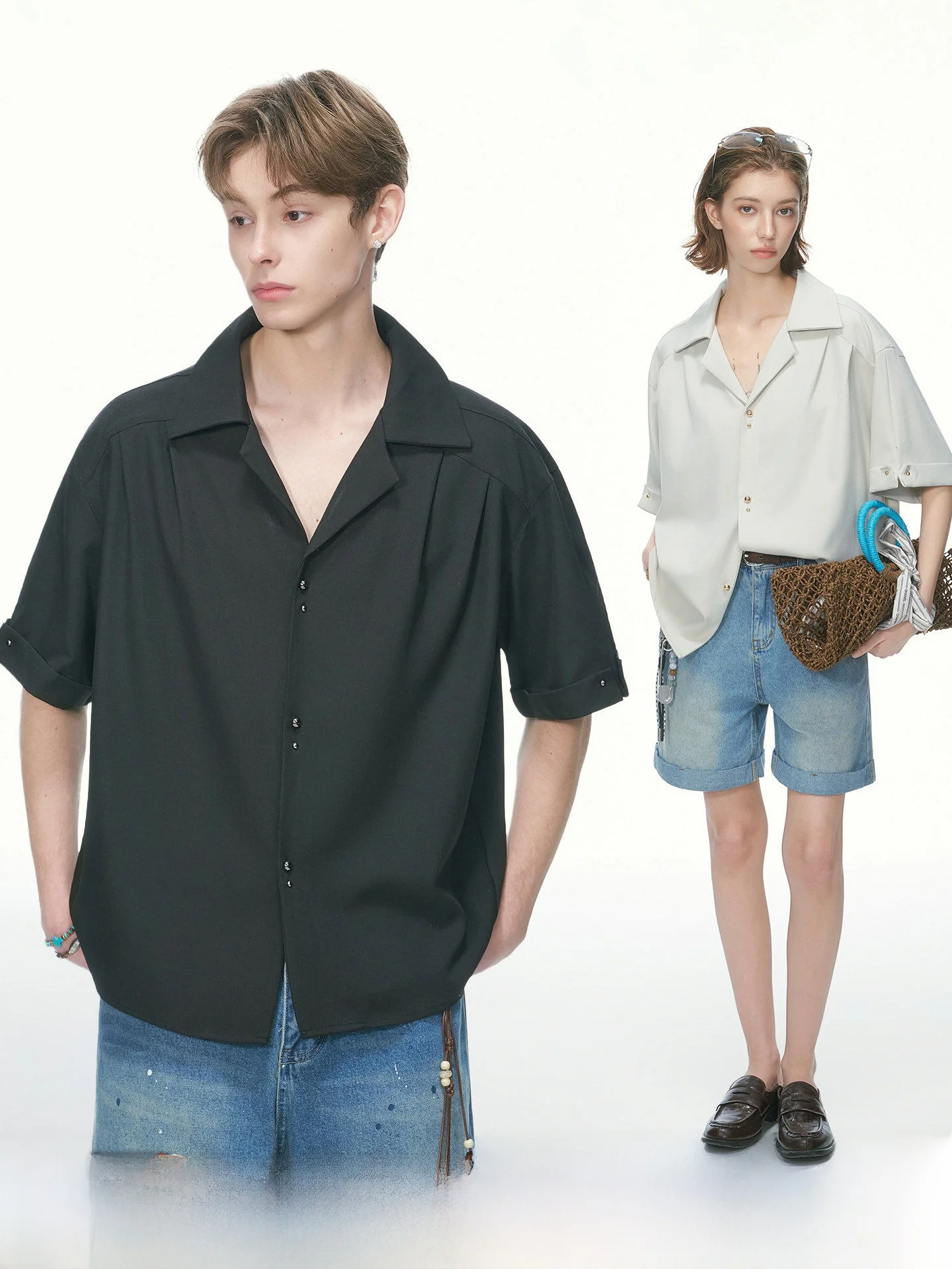 

Dream Made Men's Cuban Collar Short Sleeve Shirt Luxury Vintage Style Summer Top Breathable Polyester Fiber Casual Commute Wear
