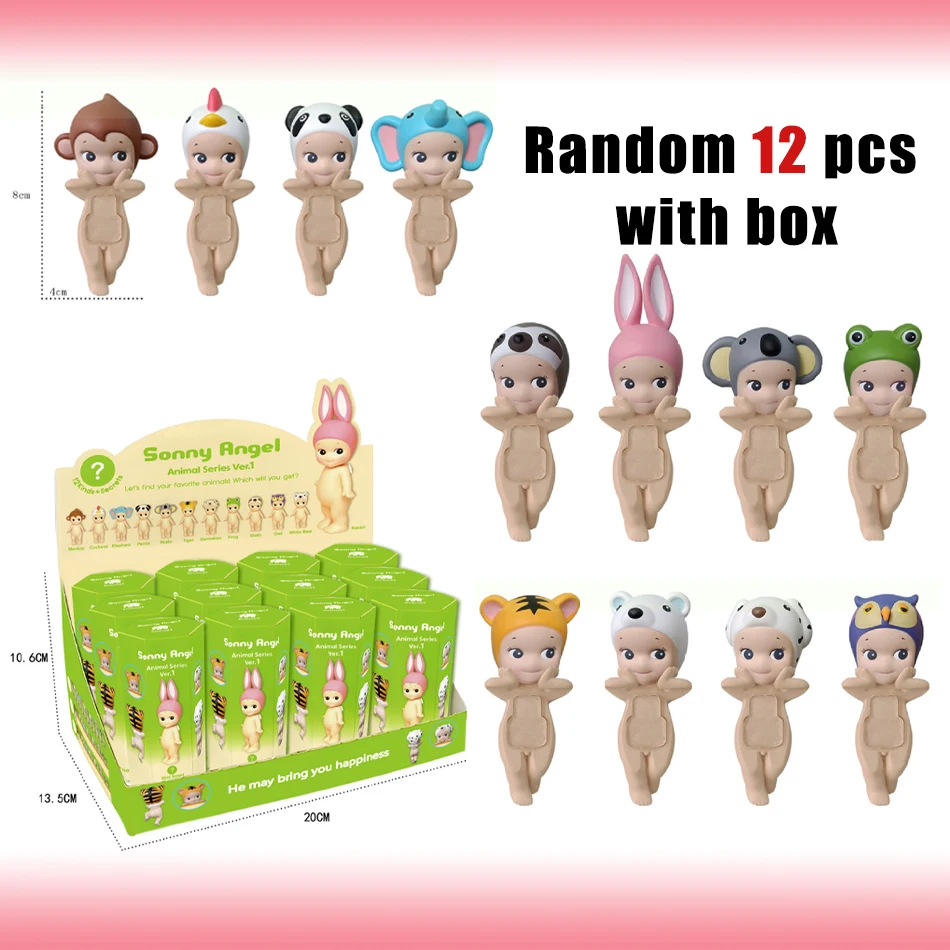 1-12pcs Sonny Angel Hippers Mystery Box Blind Box Lying Down Angel Series Anime Figures Toys Cute Cartoon Surprise Box Guess Box