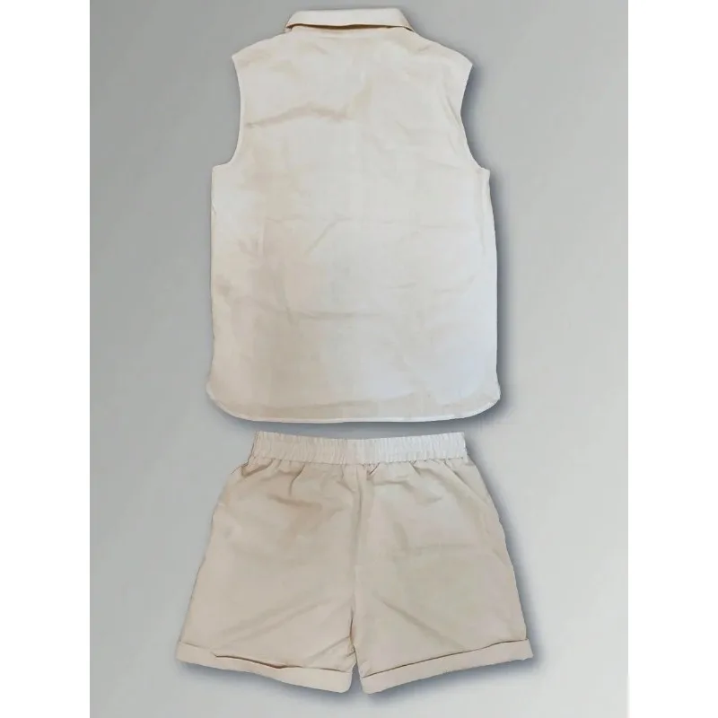 

Sexy and fashionable European and American men's casual cardigan vest set in cotton and linen style