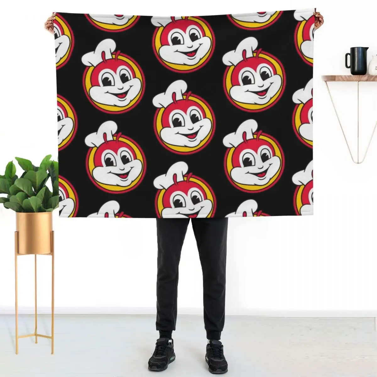 Jollibee Throw Blanket Shaggy Furrys Bed covers Plush Luxury Polar Blankets