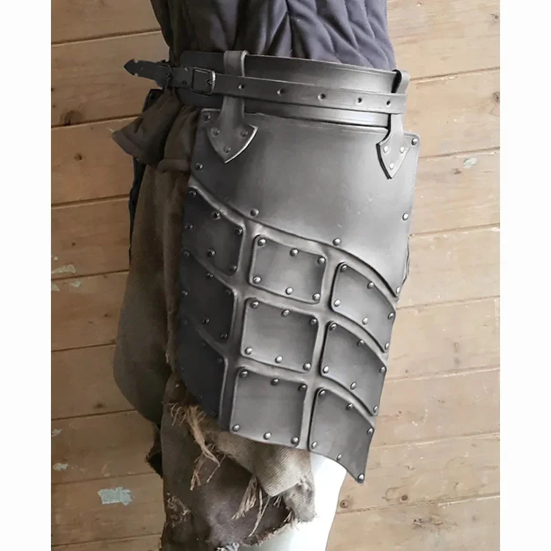 زي تنكري لفايكنغ فارس القراصنة في العصور الوسطى ، جلد ، تنورة معركة ، يوناني ، روماني ، مصارع ، حزام ، اكتشاف ، عيوب ، قنب ، دروع ، دعائم