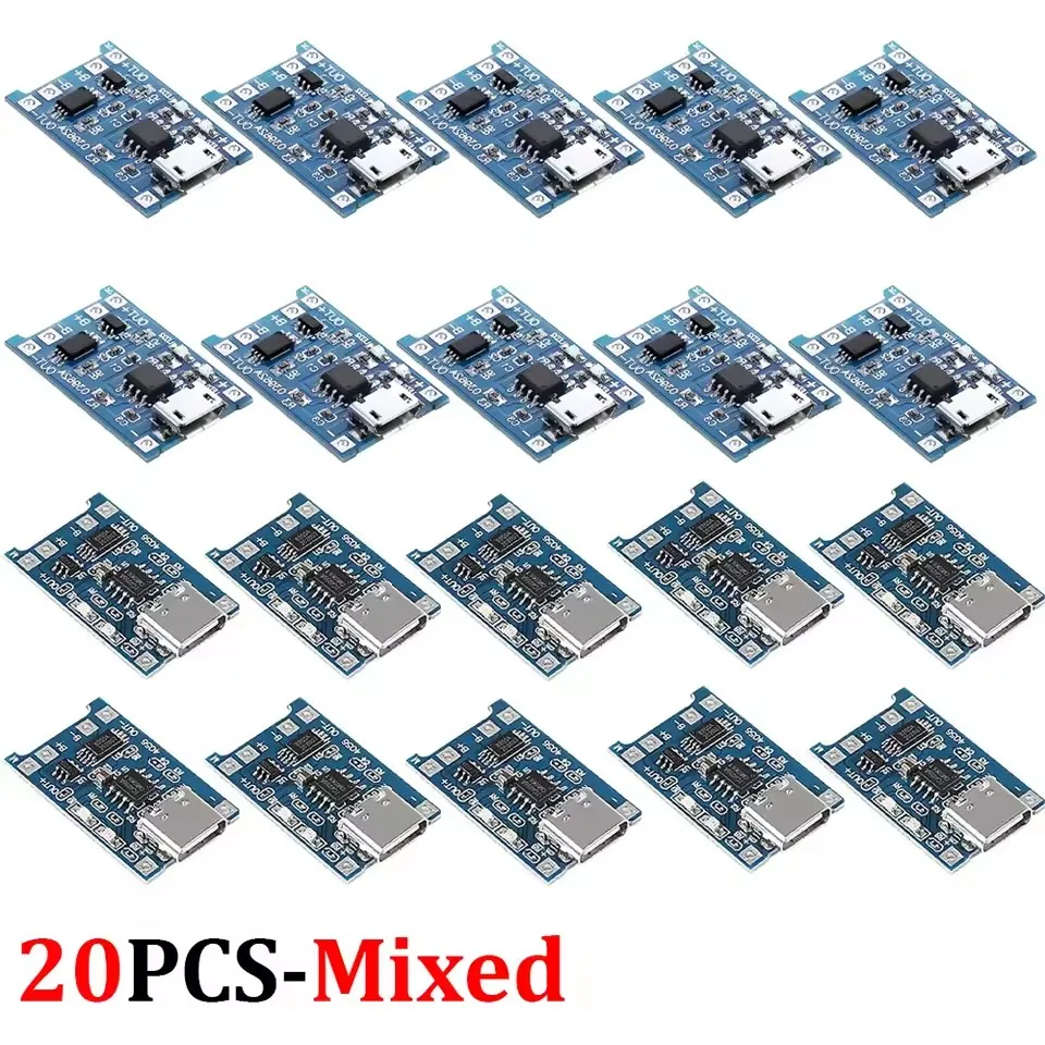 Typ-C Micro-USB-Schnittstellenanschluss 5V 1A 18650 Lithium-Batterie-Lademodul Ladeplatte mit Doppelschutzfunktionen