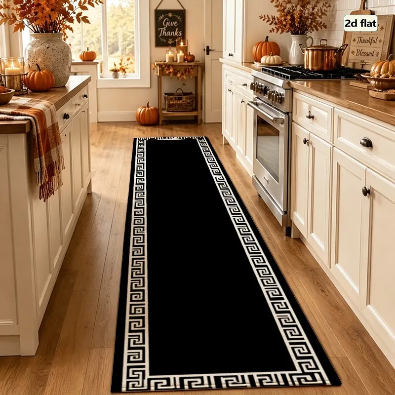 1 Piece Greek Key Pattern Rug, Soft and Comfortable, All Seasons, lightweight and Easy to Care, Home Decor, Room Decor, Living Room, Bedroom, Entryway, Winter, Autumn