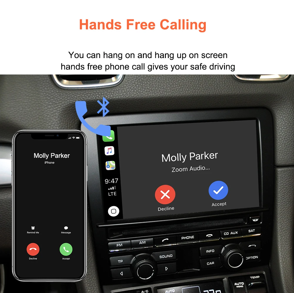 Bonroad OEM Screen Upgrade Decoder Box für Porsche CDR3.1 System Cayenne Boxster Panamera 2010-2016 Carplay Android Auto Modul – Detail 12