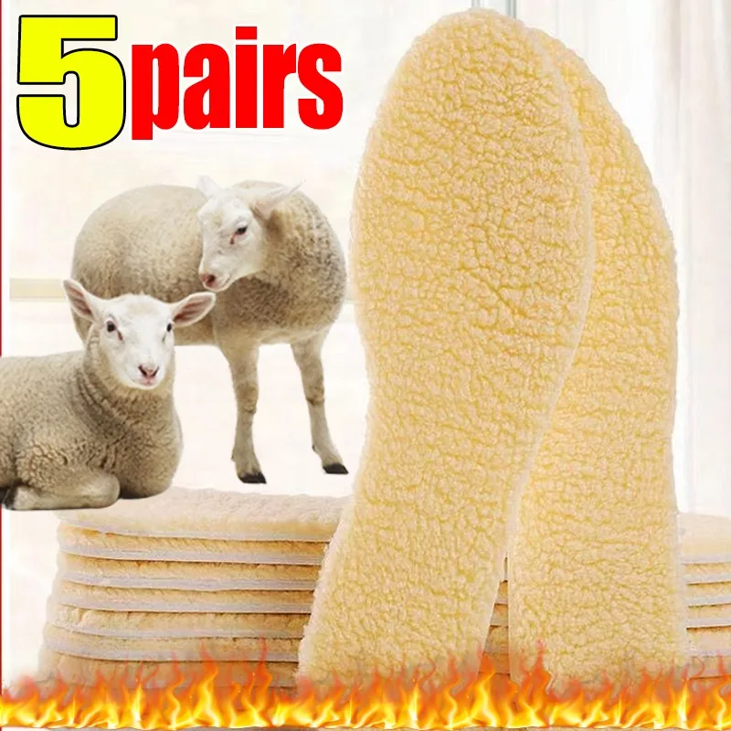 

1-5pairs Breathable Warm Insoles for Men Women Winter Thermal Anti Odor Insoles Soft Thickened Lining Boots Shoes Pads Coldproof