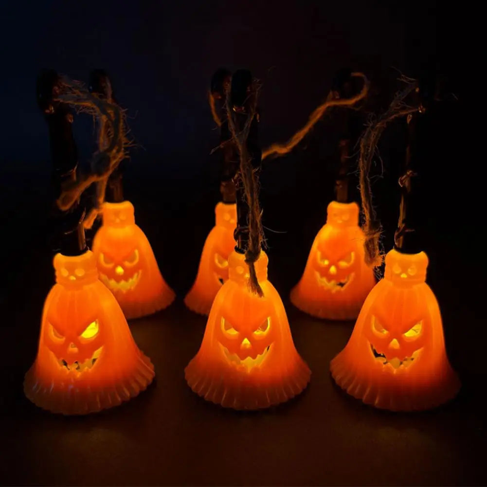 Halloween Hanging Light Halloween Pumpkin Broom Light Hanging Led Witch Lamp Spooky Decorative Halloween Party Seasonal Holiday