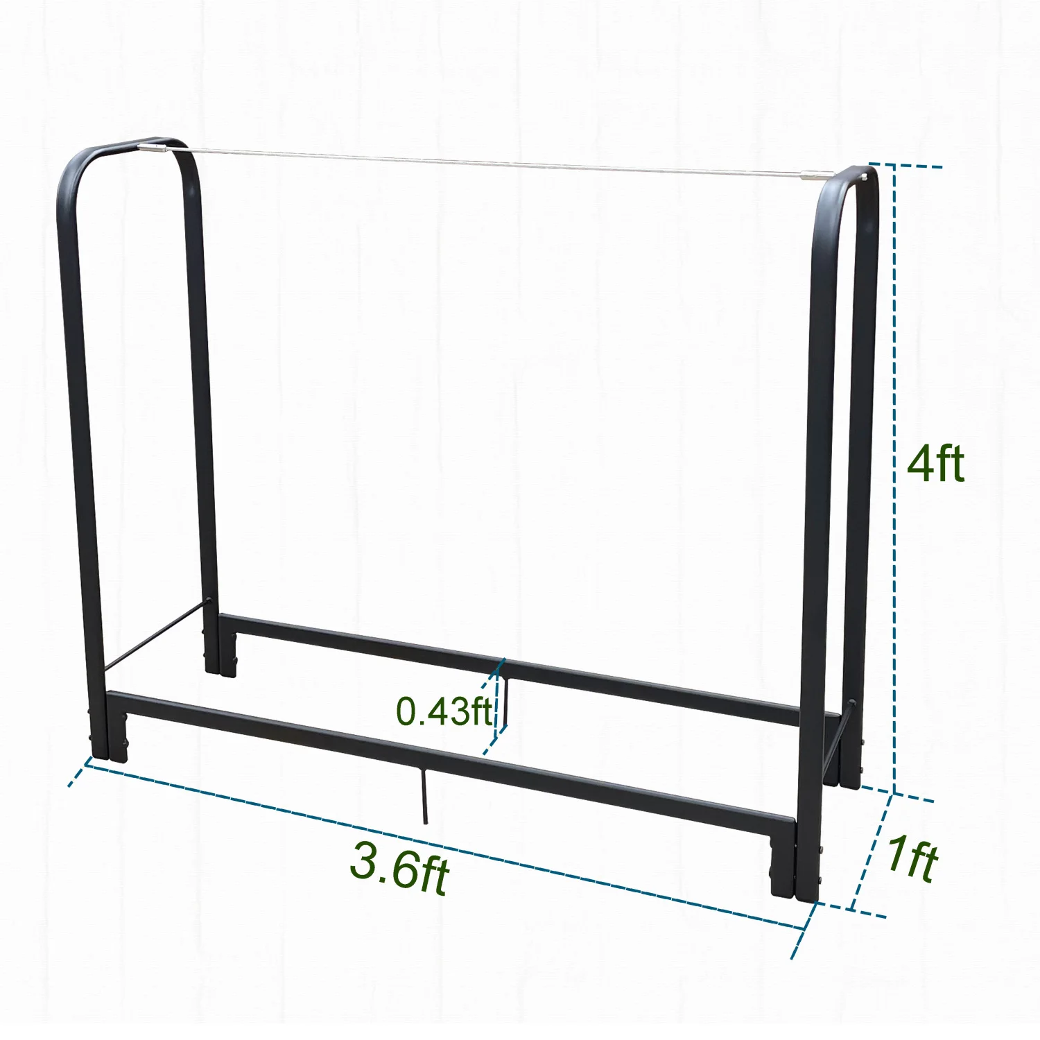 Artibear Firewood Rack Stand 4ft Heavy Duty Logs Holder for Outdoor Indoor Fireplace Metal Wood Pile Storage Stacker Organizer,