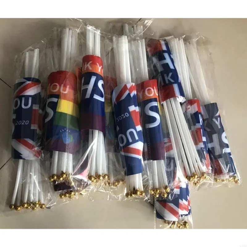 Q39b 50pcs/مجموعة العلم العالمي للبلاد الدولية التي عقدت العلم الصغير الصغير المصغر على العلم الوطني على تزيين الحفلات العصي