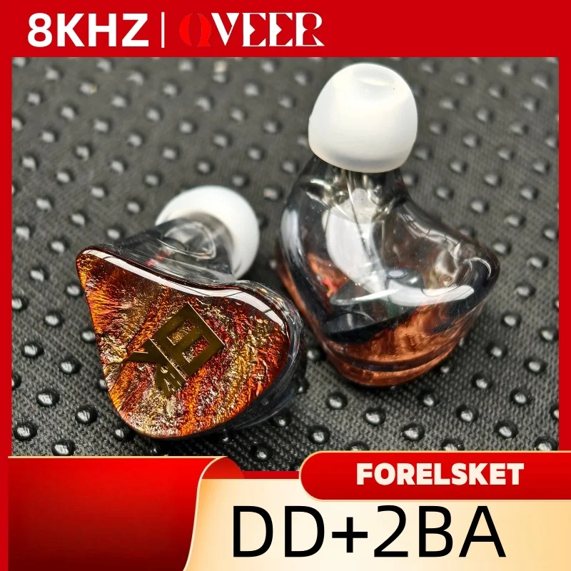 OVEER 8khz Forelsket 10mm DD+2BA Knowles Hybrid Hifi Music Monitor Studio Audiophiles Musicians Stareo Bass 0.78mm Earphones