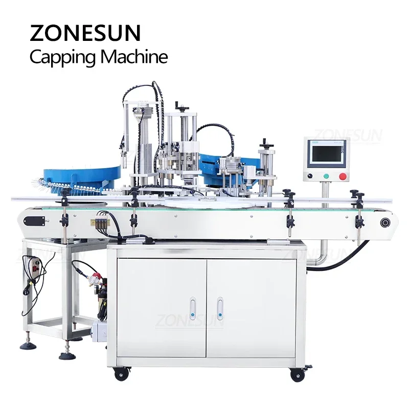 ZONESUN ZS-AFC8 Compact Automatic Capping Machine Spray Head & Bottle Cap Pressing Perfume Packaging