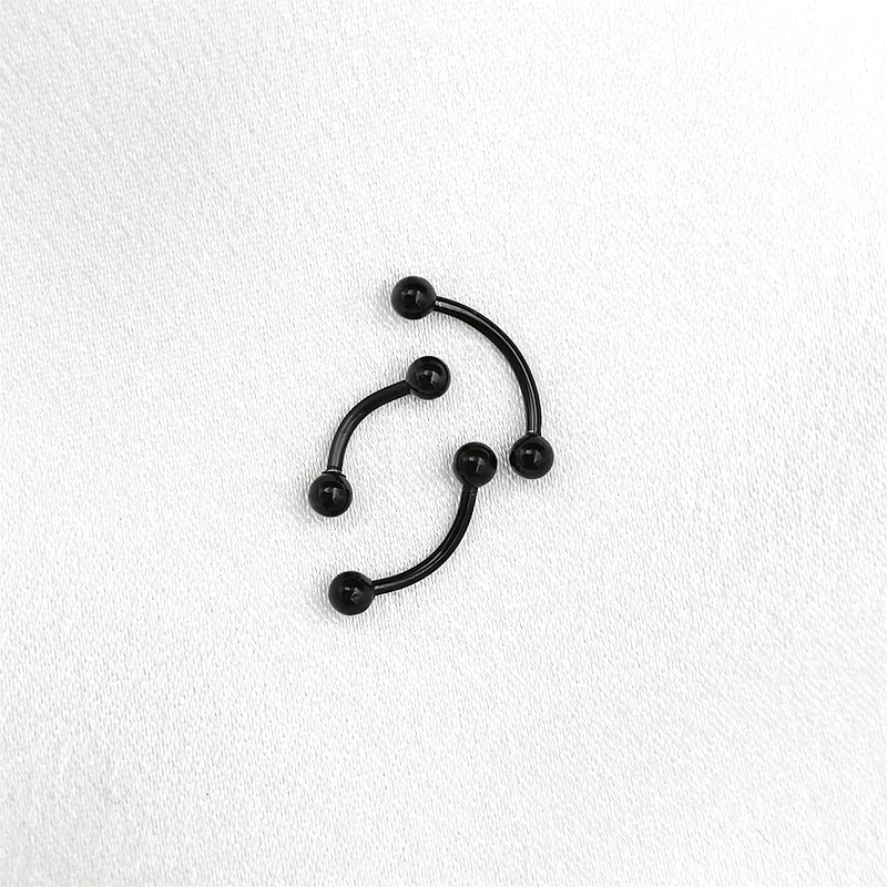 6Pcs Eyebrow Piercing Banana Shape Lip Ring Stainless Steel Curved Barbell Stud Helix Navel Cartilage Earring Body Jewelry