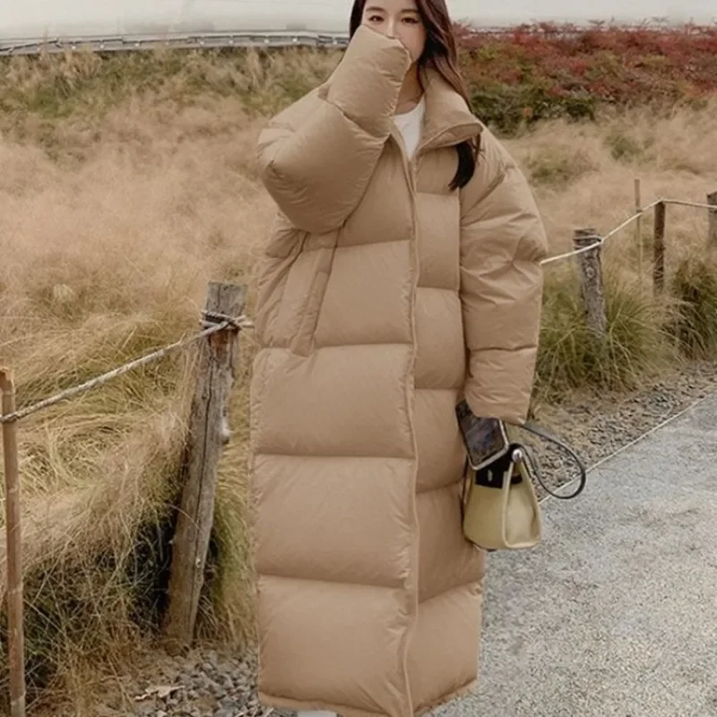 2023 Winter Long Parka Women Coat Thick Puffer Jacket Warm Down Cotton Jacket Oversized Long Sleeve Outerwear Korean Clothes