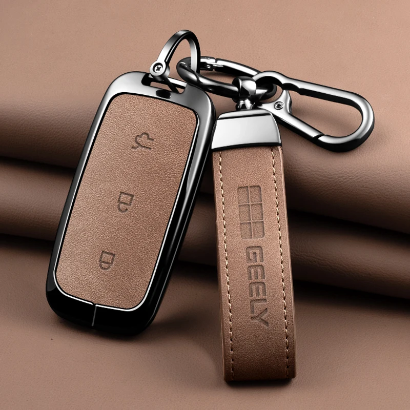 For Geely EX5 Galaxy Starship 7 EM-i L7 Model E8 E5 Car Smart Remote Key Case Cover Emblem Zinc Alloy Protection Shell Accessory