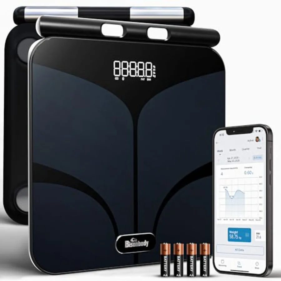 

Smart Digital Body Bathroom Scale with 29 Health Metrics for Fitness Enthusiasts Durable Tempered Glass Design 8 Electrode Sens
