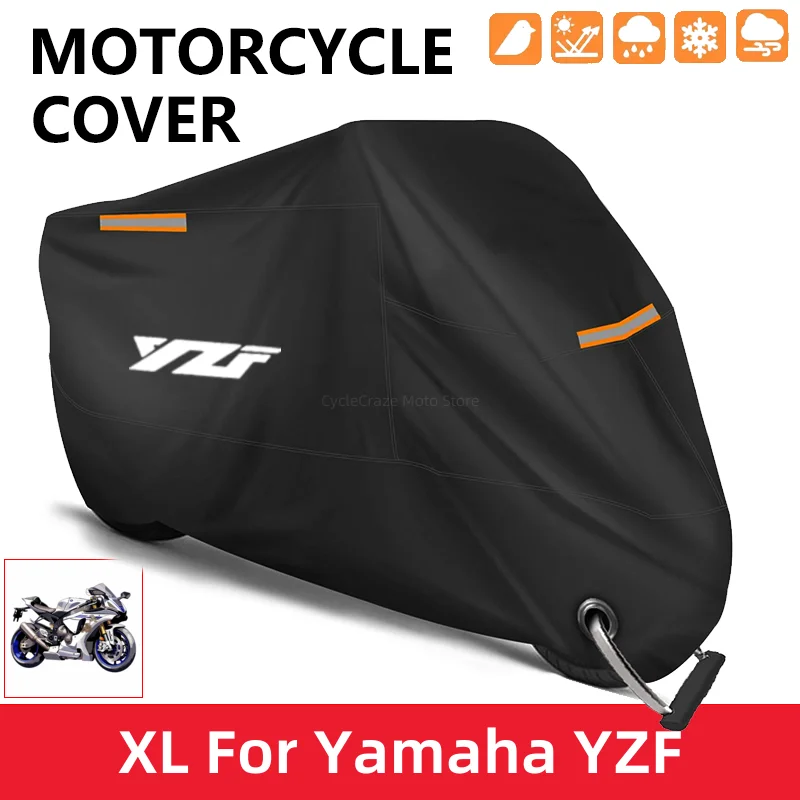 Motorcycle Cover Waterproof Outdoor Scooter UV Protector Dust Rain Cover For Yamaha YZF R3 R25 R6 R1 2013-2019